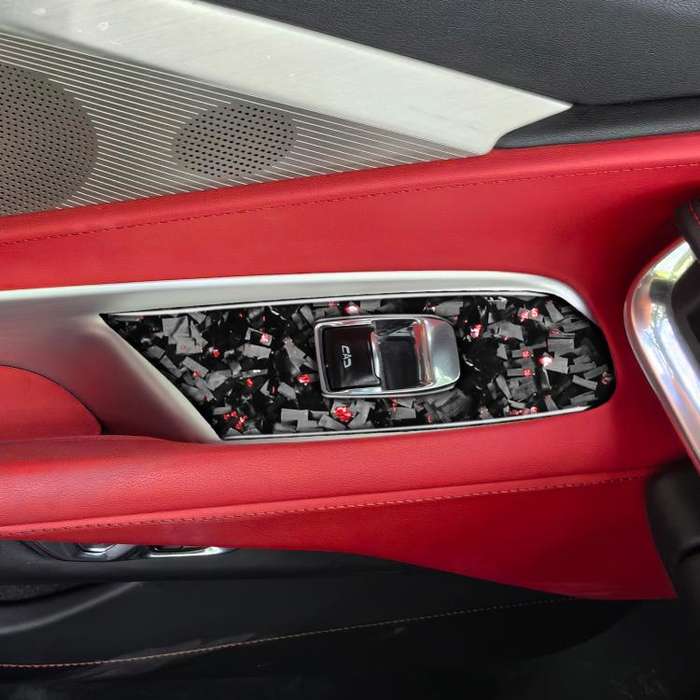 2pcs/Set Forged Gold Foil Carbon Fiber Car Window Lift Decorative Sticker for Chevrolet Corvette ...