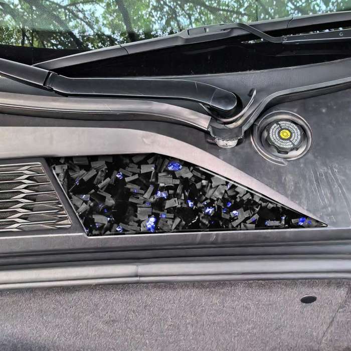 Forged Gold Foil Carbon Fiber Car Front Storage Vents Decorative Sticker for Chevrolet Corvette C...