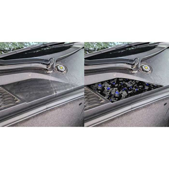 Forged Gold Foil Carbon Fiber Car Front Storage Vents Decorative Sticker for Chevrolet Corvette C...