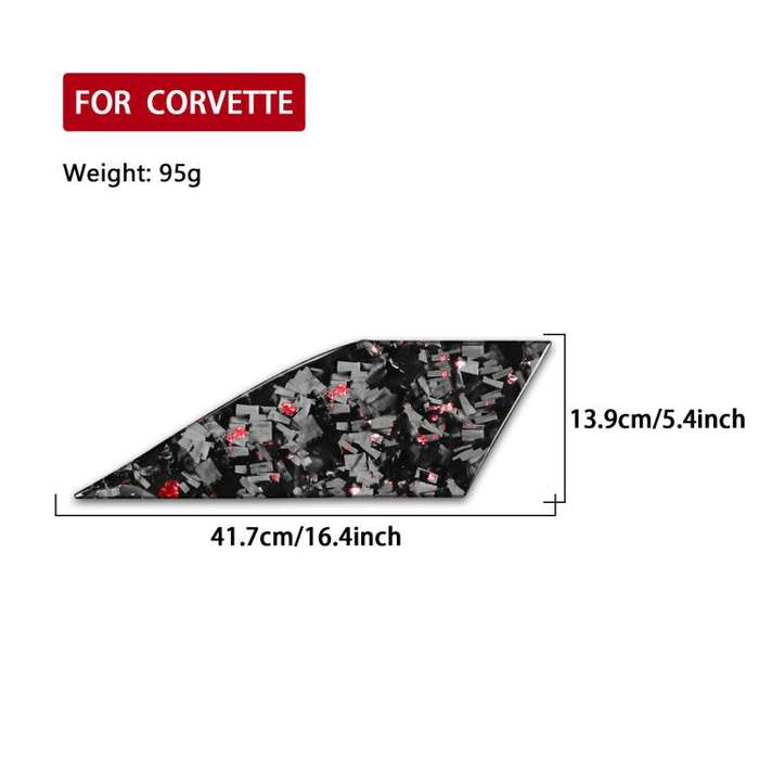 Forged Gold Foil Carbon Fiber Car Front Storage Vents Decorative Sticker for Chevrolet Corvette C...