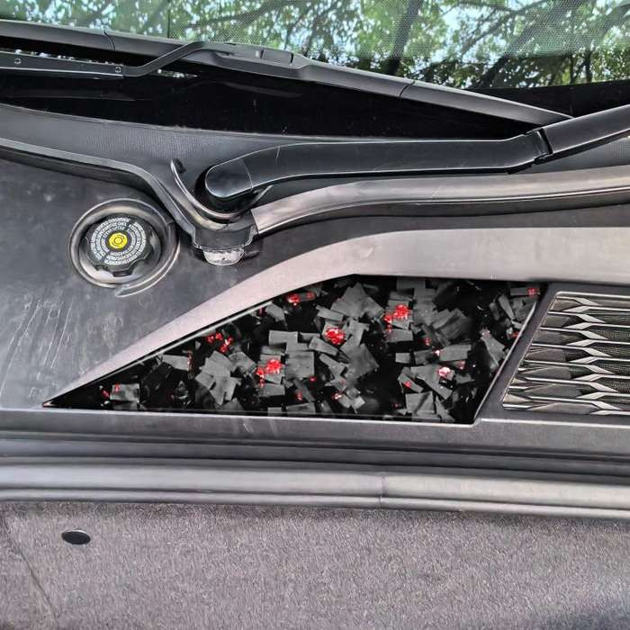 Forged Gold Foil Carbon Fiber Car Front Storage Vents Decorative Sticker for Chevrolet Corvette C...