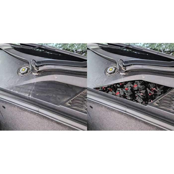 Forged Gold Foil Carbon Fiber Car Front Storage Vents Decorative Sticker for Chevrolet Corvette C...