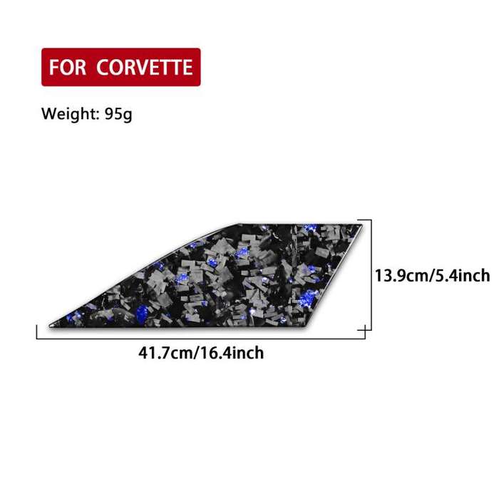 Forged Gold Foil Carbon Fiber Car Front Storage Vents Decorative Sticker for Chevrolet Corvette C...