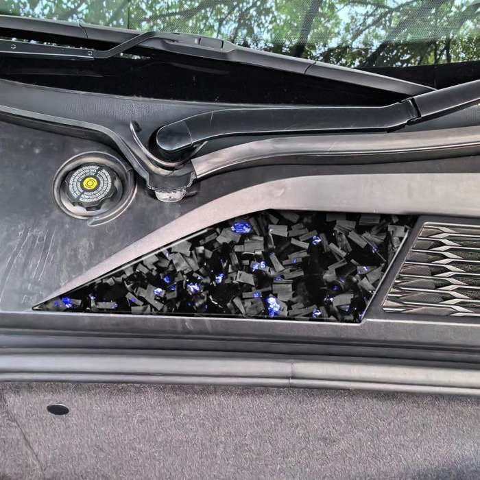 Forged Gold Foil Carbon Fiber Car Front Storage Vents Decorative Sticker for Chevrolet Corvette C...