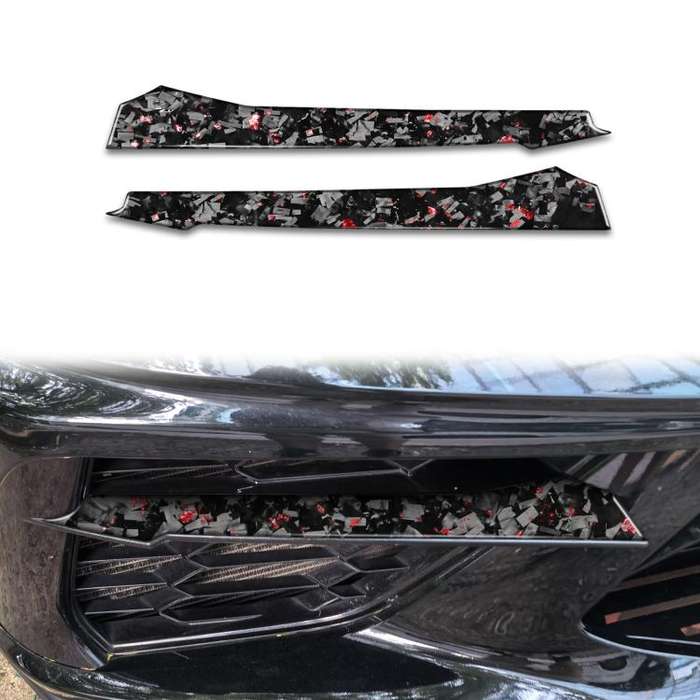 2pcs/Set Forged Gold Foil Carbon Fiber Car Front Sides Air Vents Decorative Sticker for Chevrolet...