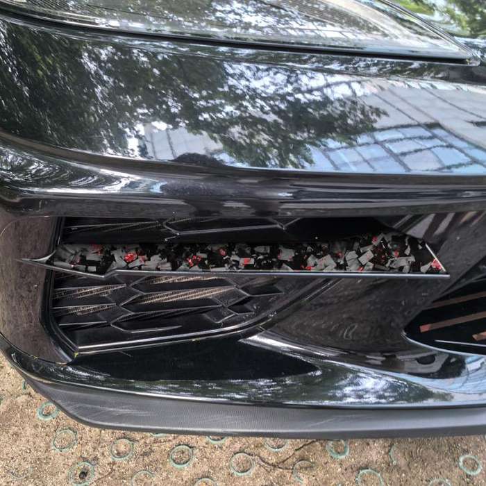 2pcs/Set Forged Gold Foil Carbon Fiber Car Front Sides Air Vents Decorative Sticker for Chevrolet...