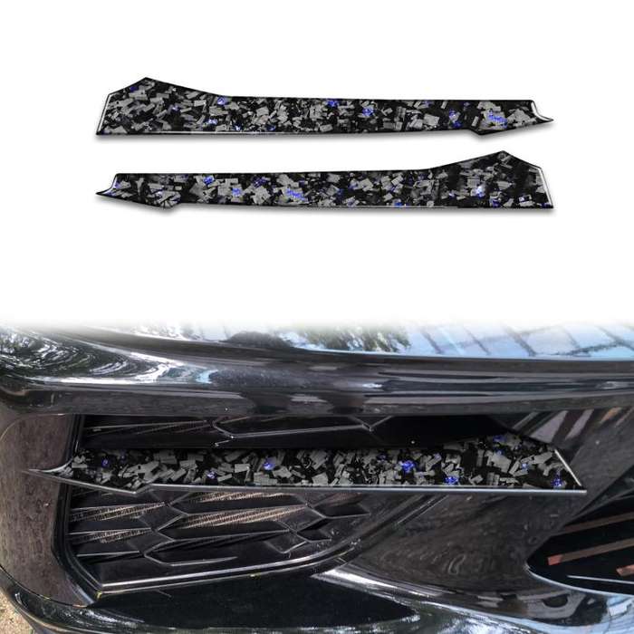 2pcs/Set Forged Gold Foil Carbon Fiber Car Front Sides Air Vents Decorative Sticker for Chevrolet...