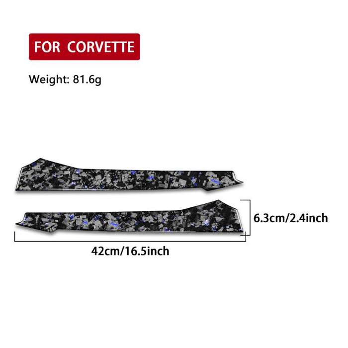2pcs/Set Forged Gold Foil Carbon Fiber Car Front Sides Air Vents Decorative Sticker for Chevrolet...
