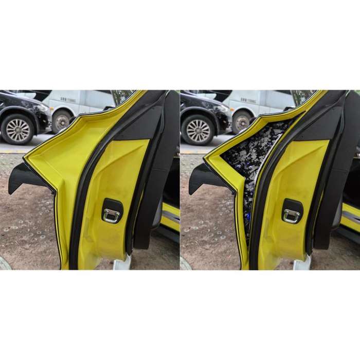2pcs/Set Forged Gold Foil Carbon Fiber Car Inside Door Decorative Sticker for Chevrolet Corvette ...