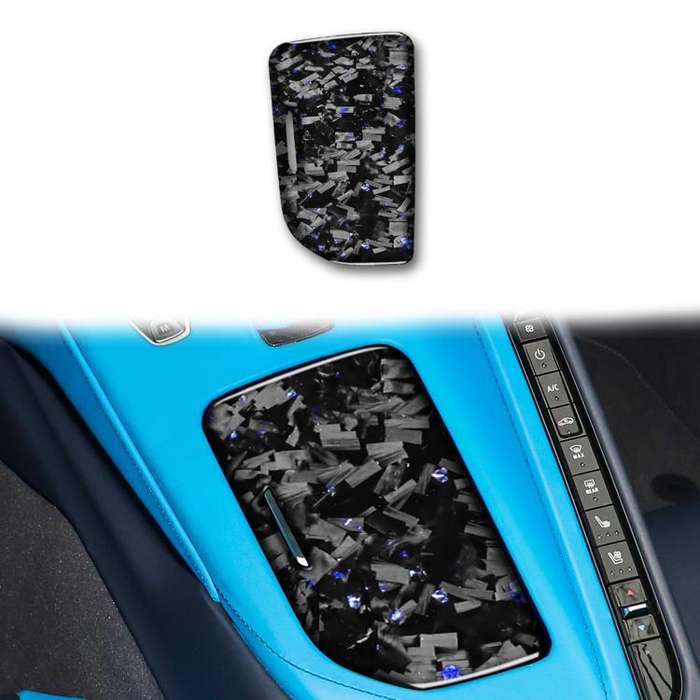 Forged Gold Foil Carbon Fiber Car Central Control Cup Cover Decorative Sticker for Chevrolet Corv...