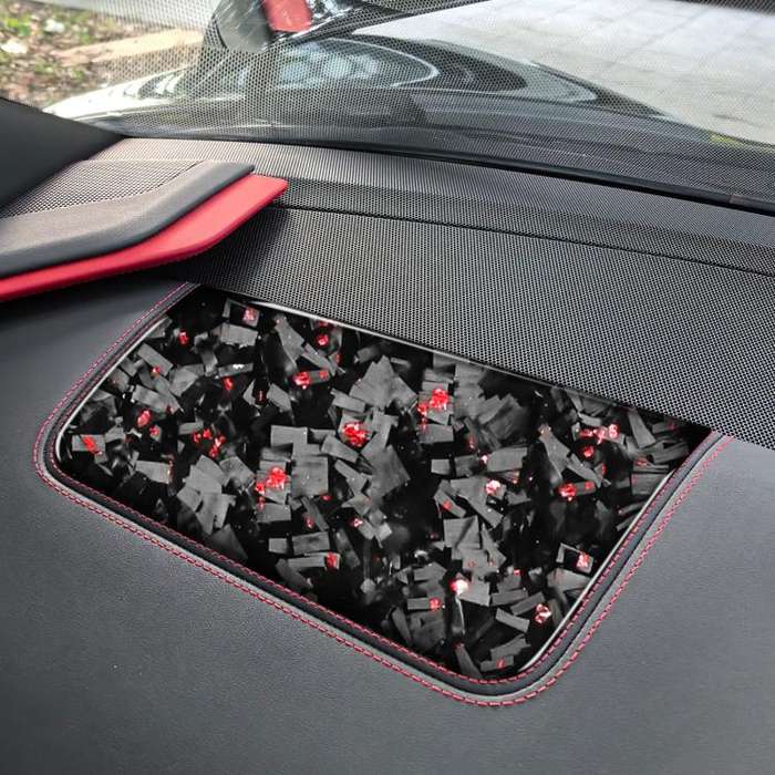Forged Gold Foil Carbon Fiber Car Front Passenger Seat Panel Decorative Sticker for Chevrolet Cor...