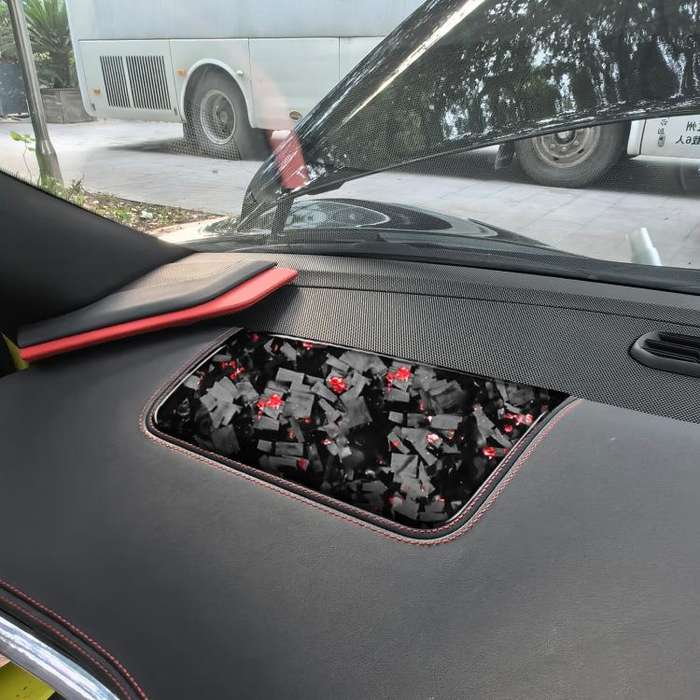 Forged Gold Foil Carbon Fiber Car Front Passenger Seat Panel Decorative Sticker for Chevrolet Cor...