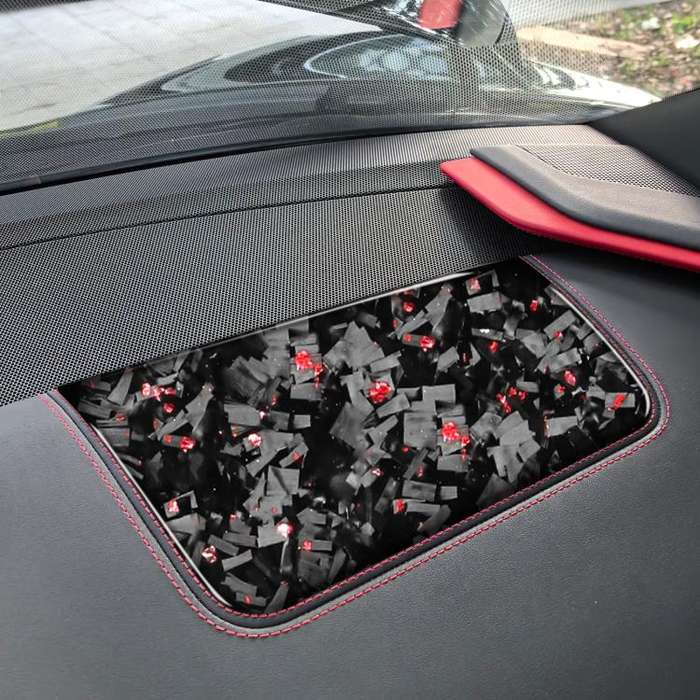 Forged Gold Foil Carbon Fiber Car Front Passenger Seat Panel Decorative Sticker for Chevrolet Cor...