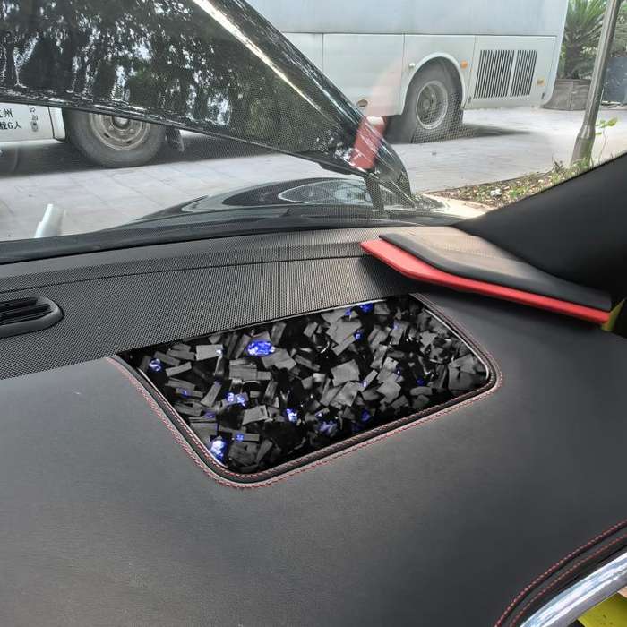 Forged Gold Foil Carbon Fiber Car Front Passenger Seat Panel Decorative Sticker for Chevrolet Cor...