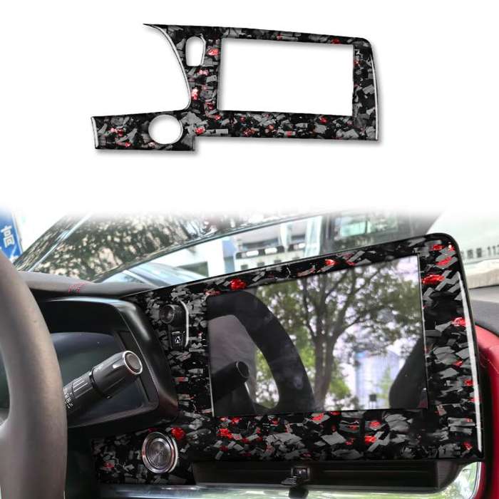 Forged Gold Foil Carbon Fiber Car Central Control Screen Frame Decorative Sticker for Chevrolet C...
