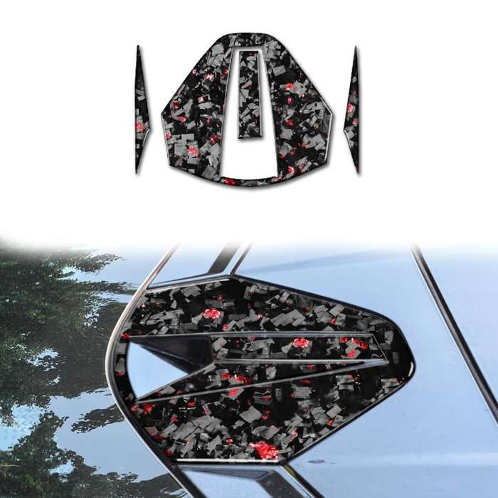 4pcs/Set Forged Gold Foil Carbon Fiber Car Rear Roof Camera Decorative Sticker for Chevrolet Corv...