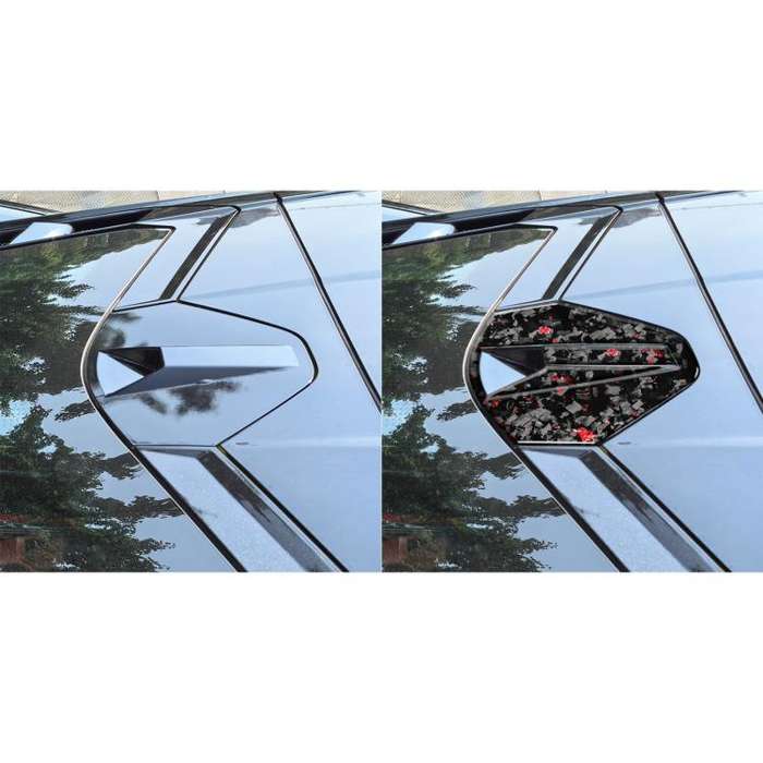4pcs/Set Forged Gold Foil Carbon Fiber Car Rear Roof Camera Decorative Sticker for Chevrolet Corv...