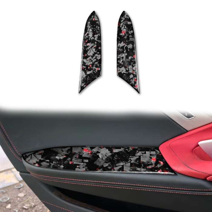 2pcs/Set Forged Gold Foil Carbon Fiber Car Inside Armrest Panel Decorative Sticker for Chevrolet ...