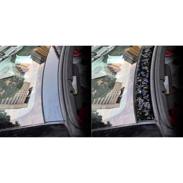 Forged Gold Foil Carbon Fiber Car Front Roof Decorative Sticker for Chevrolet Corvette C8 2020-, ...