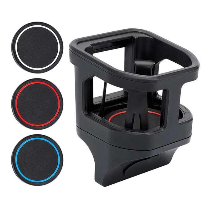 For Suzuki Jimny JB74 / JB64 2018- Car Air Outlet Water Cup Holder, with 3pcs Anti-slip Mats(Black)