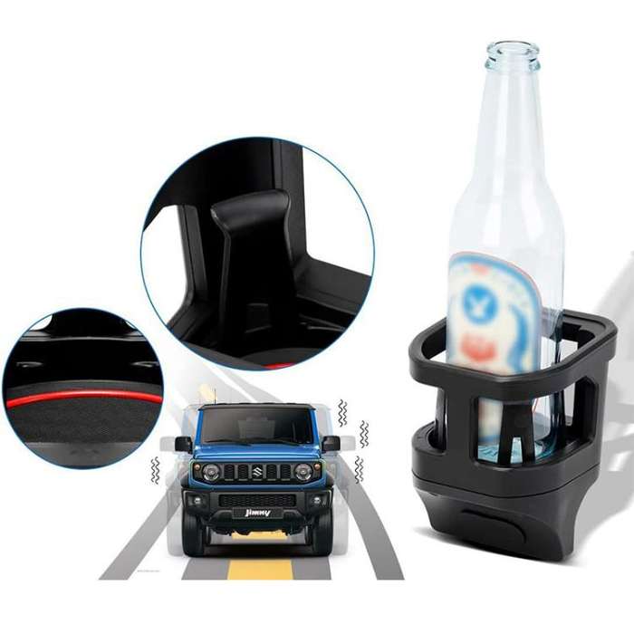For Suzuki Jimny JB74 / JB64 2018- Car Air Outlet Water Cup Holder, with 3pcs Anti-slip Mats(Black)