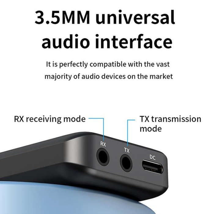 2 in 1 Car Bluetooth AUX Receiver Transmitter Bluetooth Audio Adapter(Black)