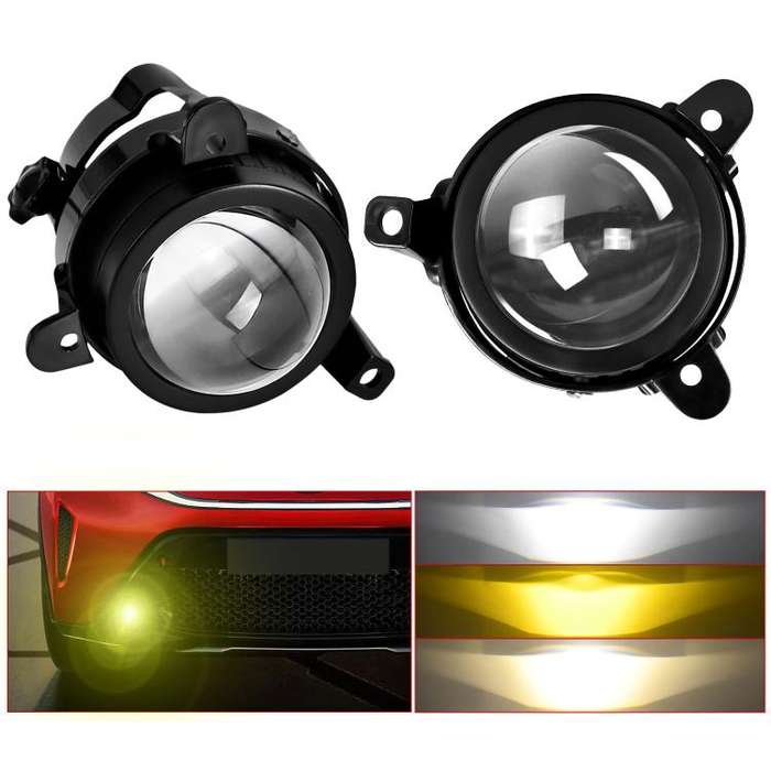 T11 2pcs/Pack 55W 3 inch High Power Dual Lens Fog Light, High Holder for LADA VAZ 2170 / 2171 / 2072