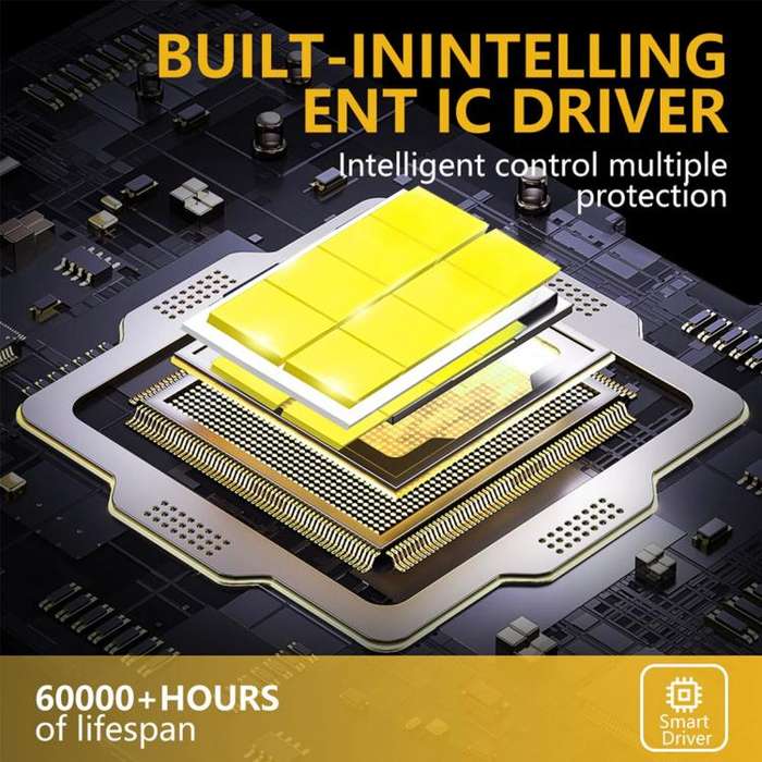 9005 2pcs/Pack 35W 3000LM 6500K IP68 Waterproof Car LED Headlight Bulb(Gold)