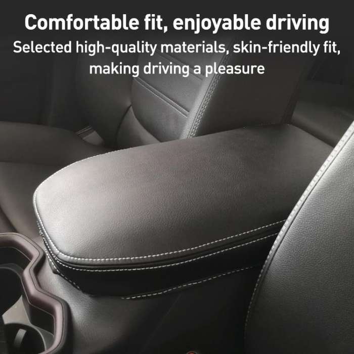 Car Central Armrest Box Protective Leather Cover for Toyota RAV4 2000(Black)