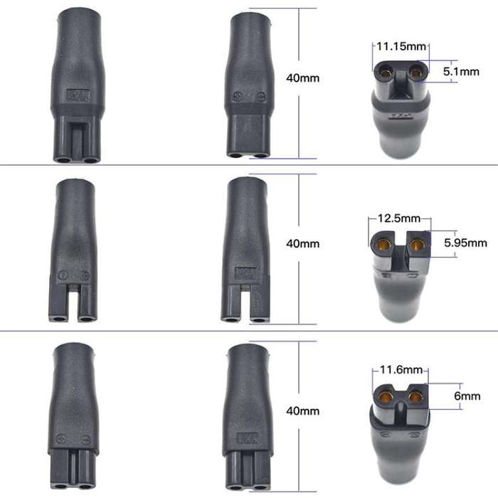 8pcs / Set DC 5.5 x 2.1mm Female to Shaver Interface Charging Adapter Converter