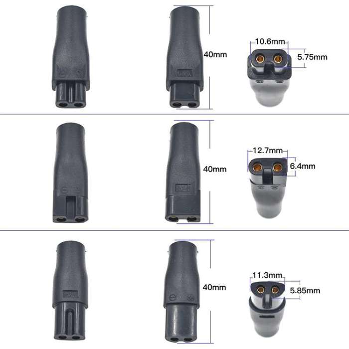 8pcs / Set DC 5.5 x 2.1mm Female to Shaver Interface Charging Adapter Converter