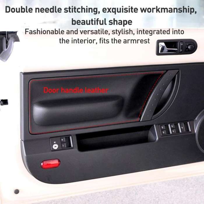 2pcs/Set Car Modified Microfiber Leather Door Panel Cover for Volkswagen Beetle 1998-2010(Beige)