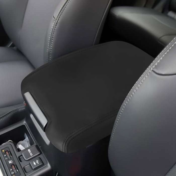 Car Central Armrest Box Protective Leather Cover for Toyota Prado 2010-2019(Black)