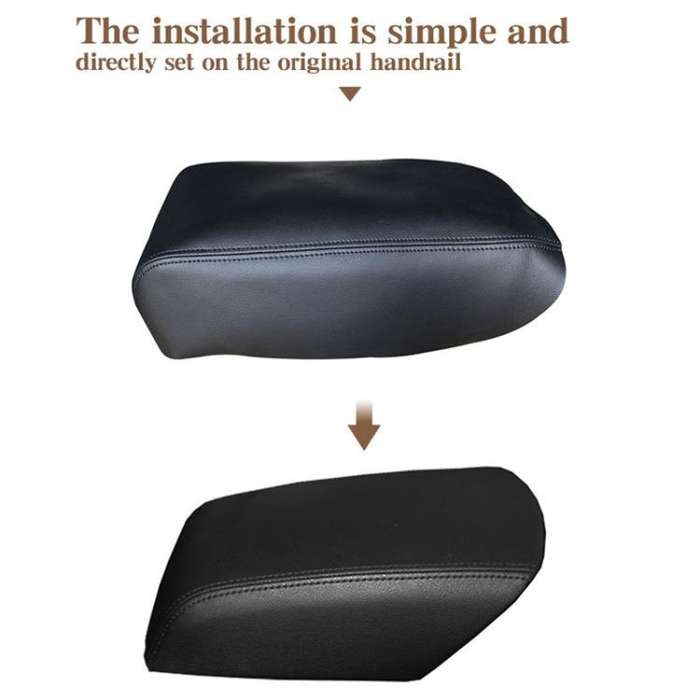 Car Central Armrest Box Protective Leather Cover for Ford Explorer 2011-2019(Beige)
