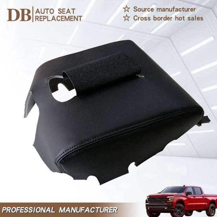 Car Central Armrest Box Protective Leather Cover for Chevrolet Silverado 1500 / 2500 2014-2018(Da...