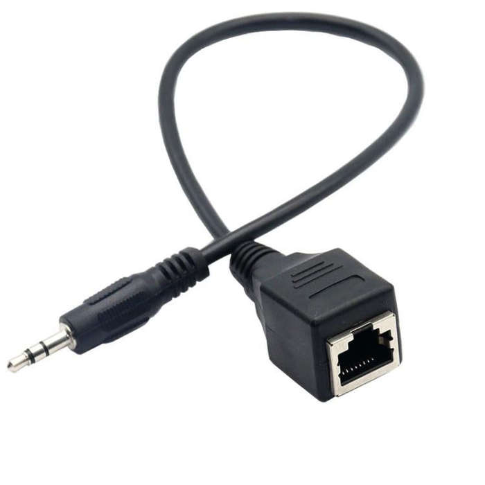 3.5mm Male to RJ45 Female Network Port Touch Screen Adapter Cable for Thunderstone(Black)