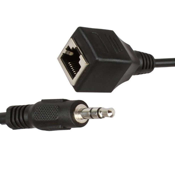 3.5mm Male to RJ45 Female Network Port Touch Screen Adapter Cable for Thunderstone(Black)