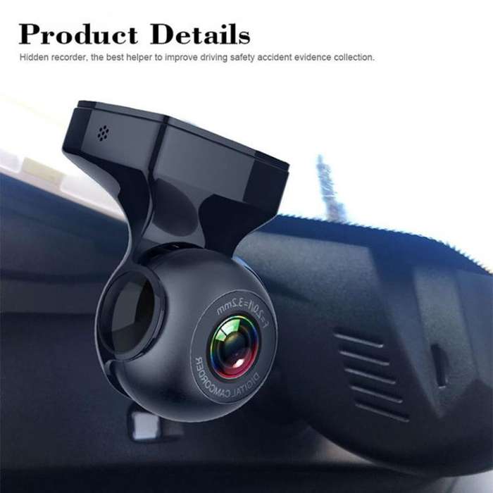 USB WiFi HD Night Vision Hidden Car Driving Recorder(Black)