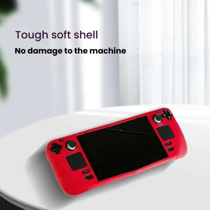 For Steam Deck Game Console Silicone One-piece Protective Case(Black)
