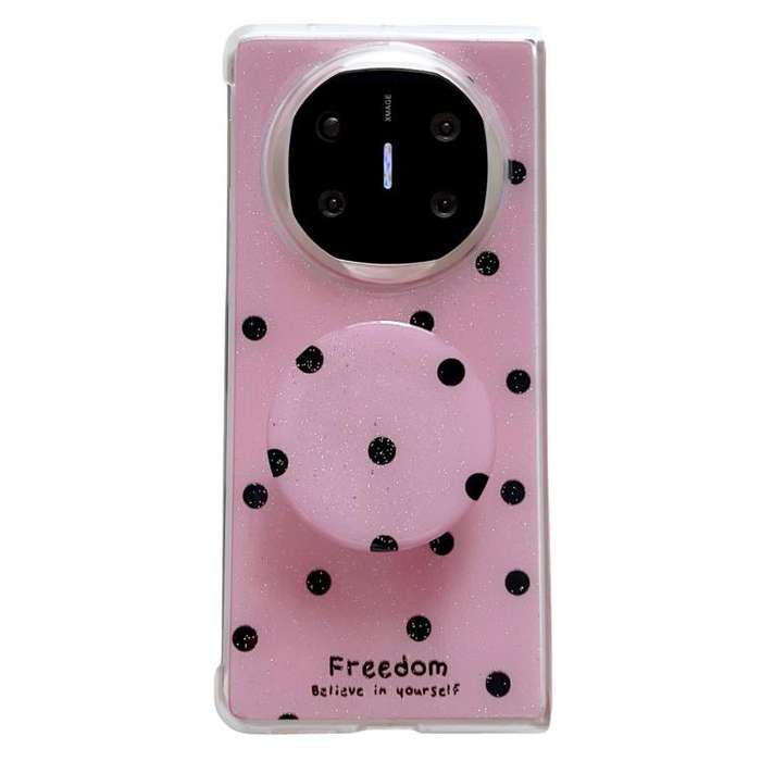 For Huawei Mate X3 / X5 Glitter Powder Dots Pattern Phone Case with Holder(Rose Red)