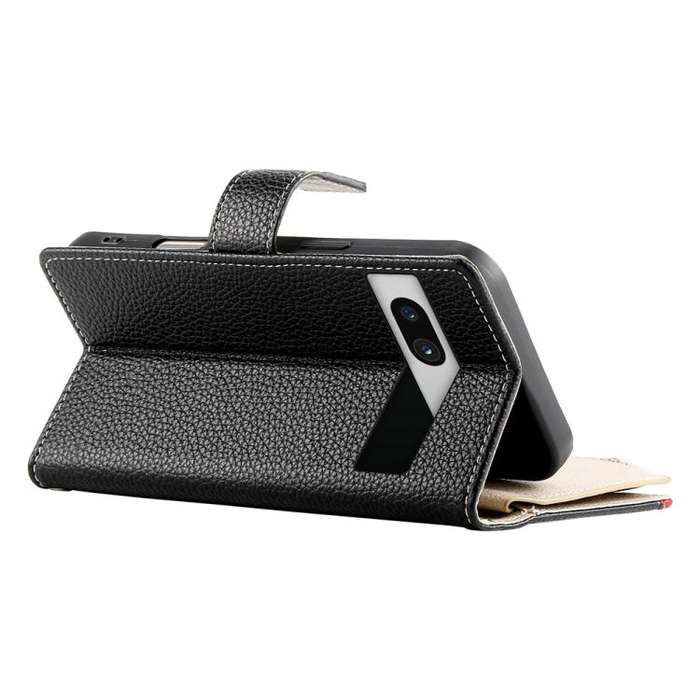 For Google Pixel 7a Stitching Multi-card Zipper Wallet Leather Phone Case with Short Strap(Black)