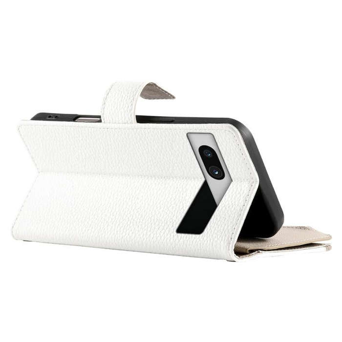 For Google Pixel 7a Stitching Multi-card Zipper Wallet Leather Phone Case with Short Strap(White)