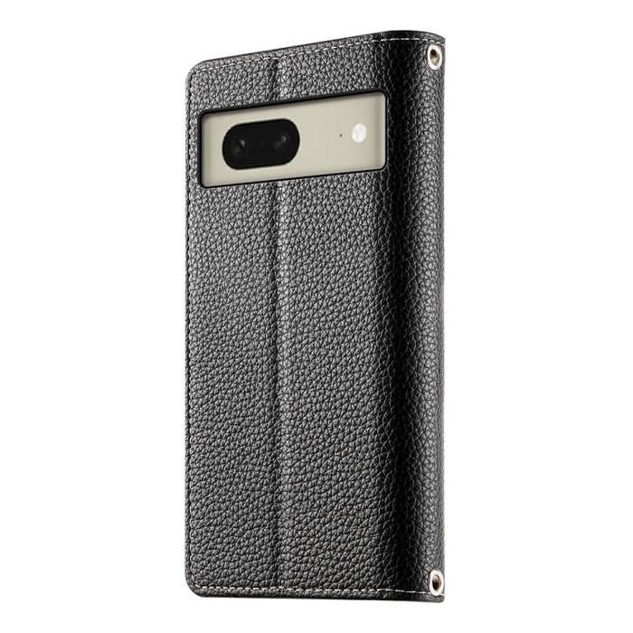 For Google Pixel 8 Stitching Multi-card Zipper Wallet Leather Phone Case with Short Strap(Black)