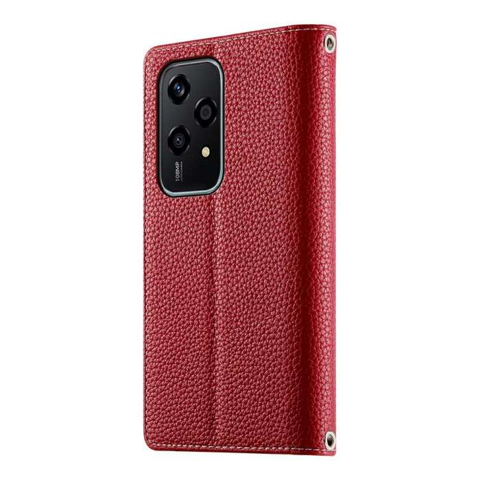 For Honor 200 Lite Global Stitching Multi-card Zipper Wallet Leather Phone Case with Short Strap(...