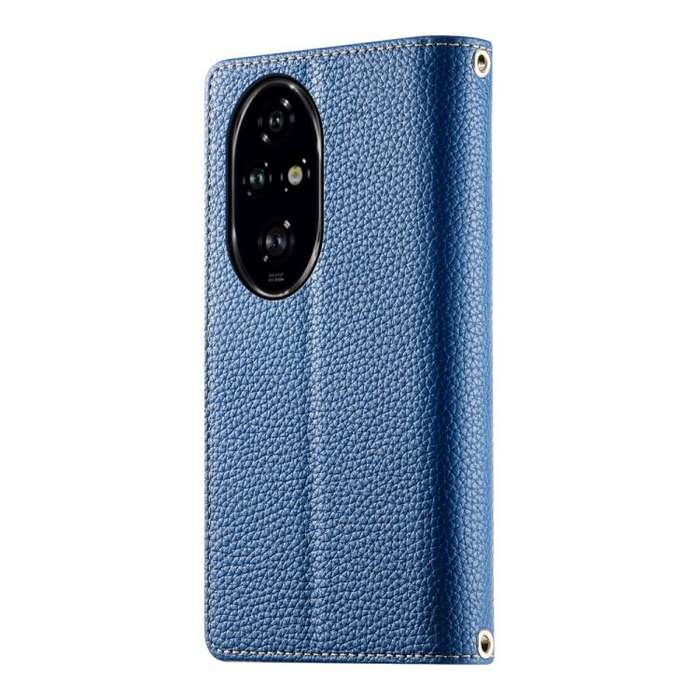 For Honor 200 Pro Stitching Multi-card Zipper Wallet Leather Phone Case with Short Strap(Dark Blue)