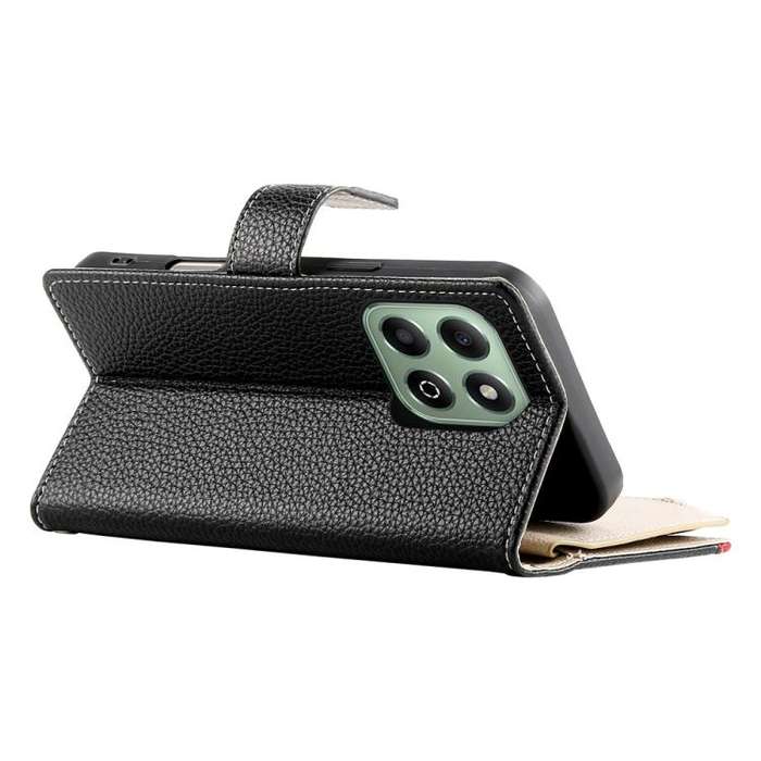 For Honor X6a / Honor X6b 4G Stitching Multi-card Zipper Wallet Leather Phone Case with Short Str...