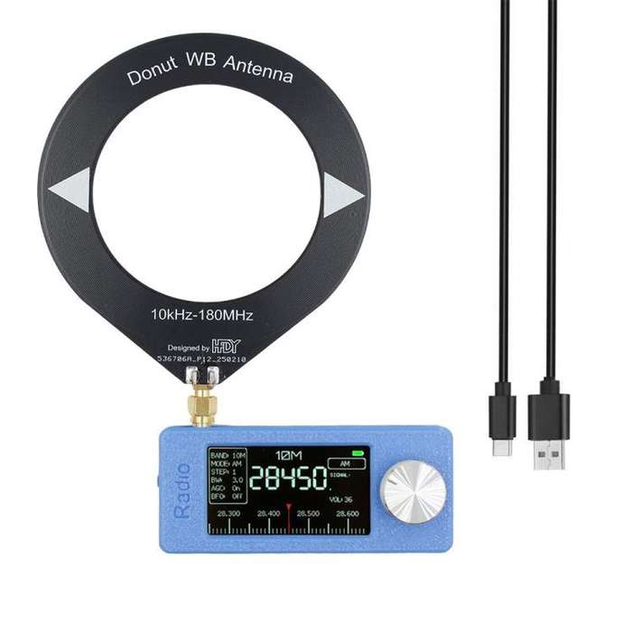 SI4732 1.9 inch IPS Display Portable Radio 0.5-108 MHz LSB USB AM FM Pocket Mini Radio, Type:Blac...