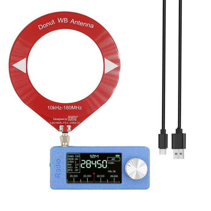SI4732 1.9 inch IPS Display Portable Radio 0.5-108 MHz LSB USB AM FM Pocket Mini Radio, Type:Red ...