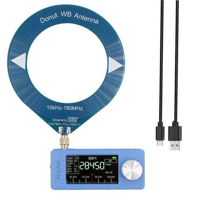 SI4732 1.9 inch IPS Display Portable Radio 0.5-108 MHz LSB USB AM FM Pocket Mini Radio, Type:Blue...