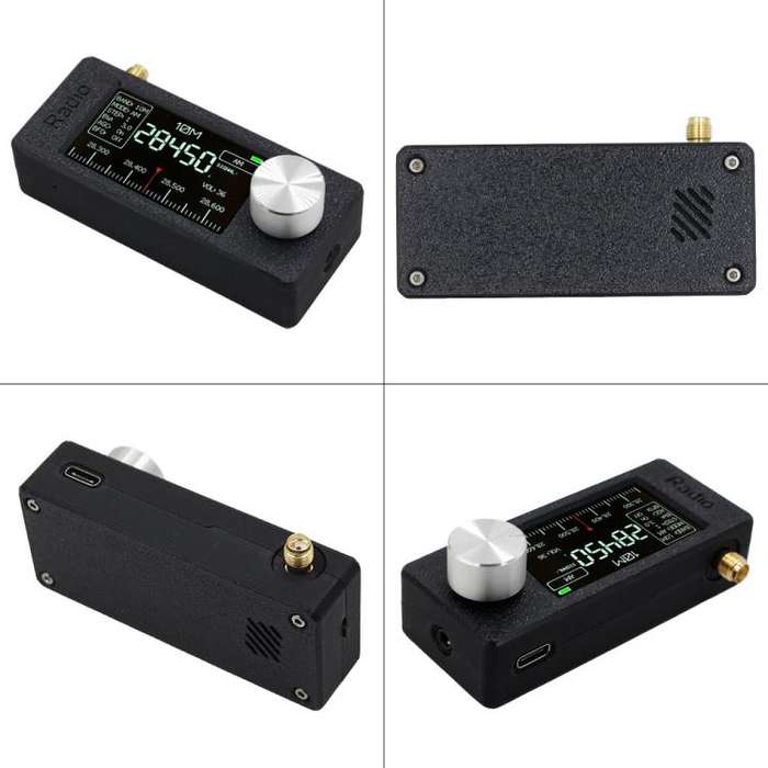 SI4732 1.9 inch IPS Display Portable Radio 0.5-108 MHz LSB USB AM FM Pocket Mini Radio, Type:Blac...